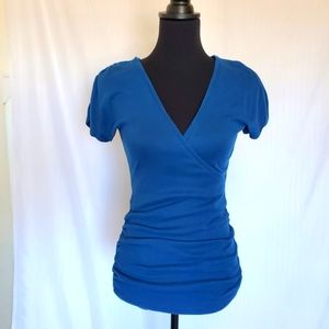 Express XS Sexy Basic Faux Wrap Stretch Top